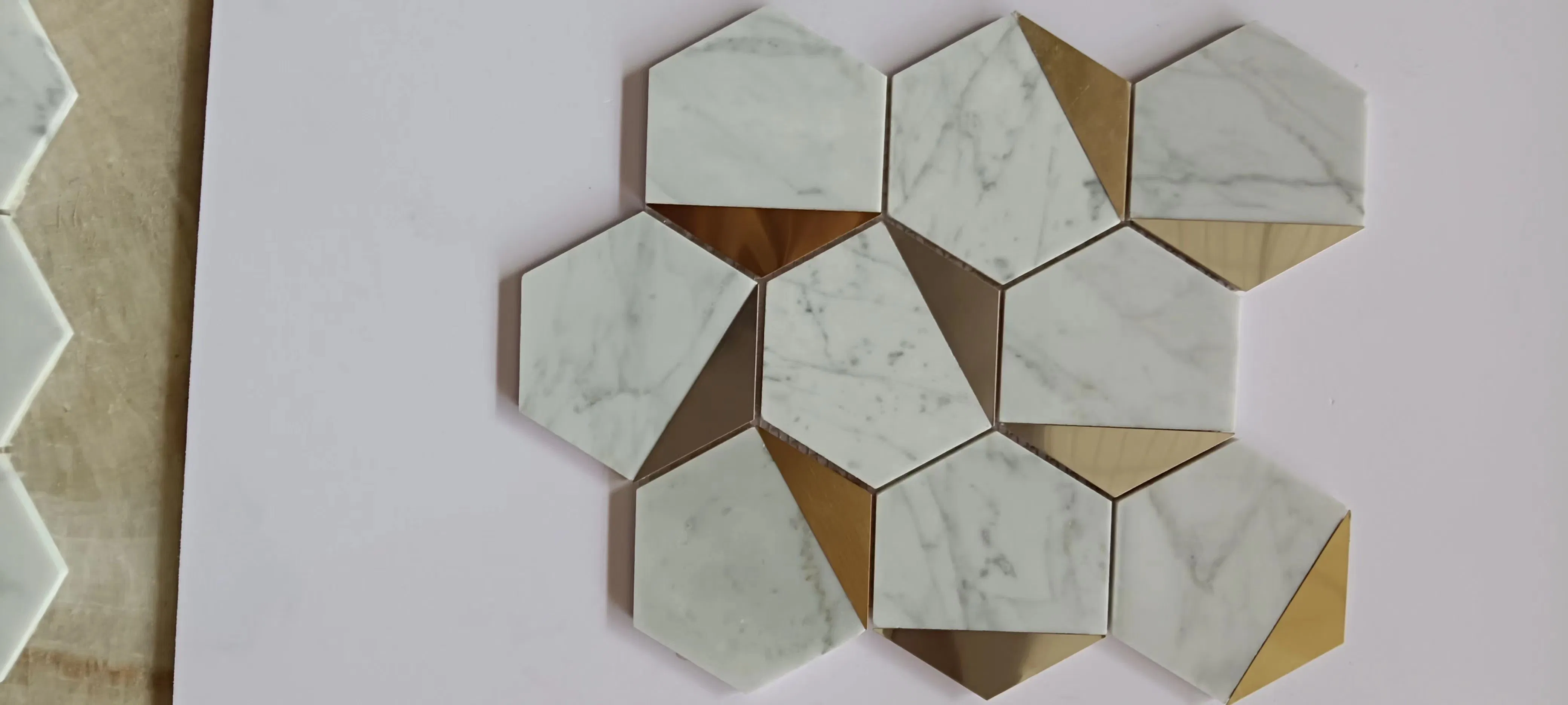 White Dolomite Inlay Marble Wall Decoration Bathroom Kitchen Waterjet Mosaic Tile Marble