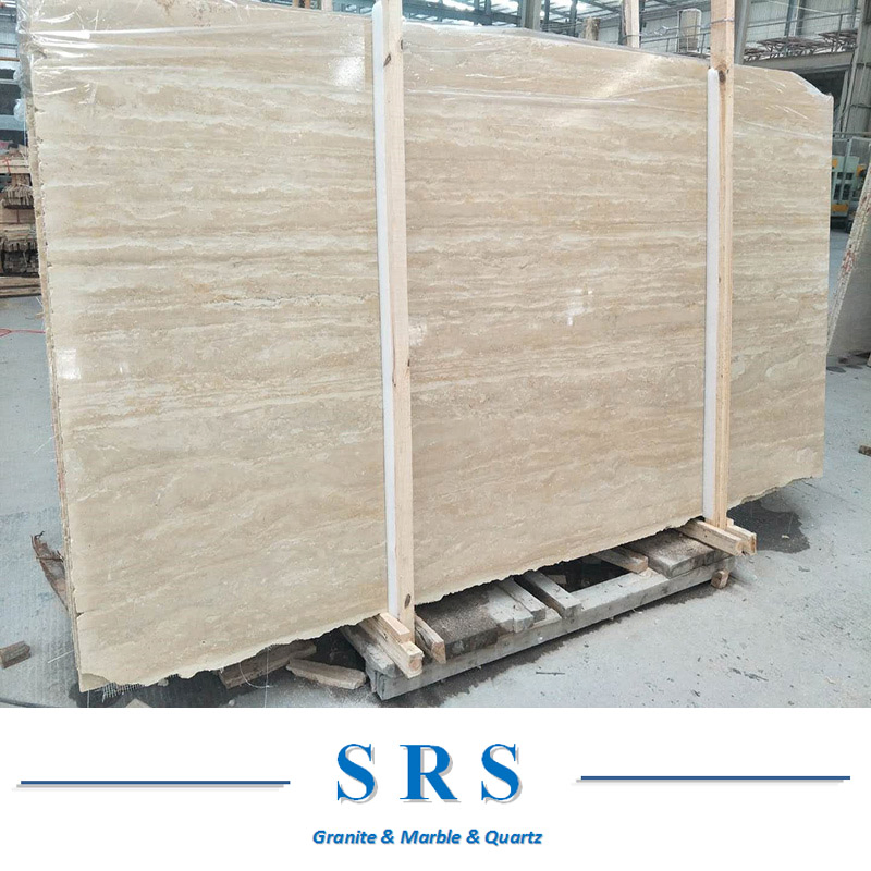 Natural Beige/Yellow/Coffee Travertine Marble Flooring, Fireplace, Travertine