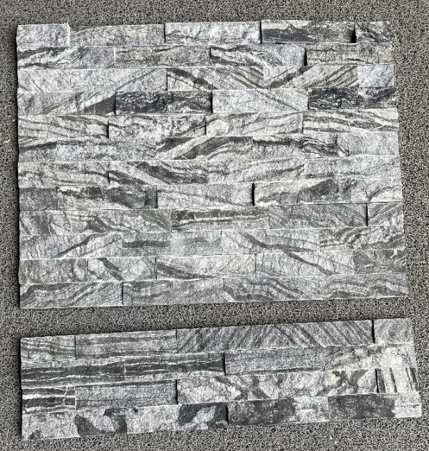Natural stone veneer ledger panel split Black Wooden Marble Stacked Wall Stone for interior/outdoor/exterior bathroom/kitchen/lobby wall/background