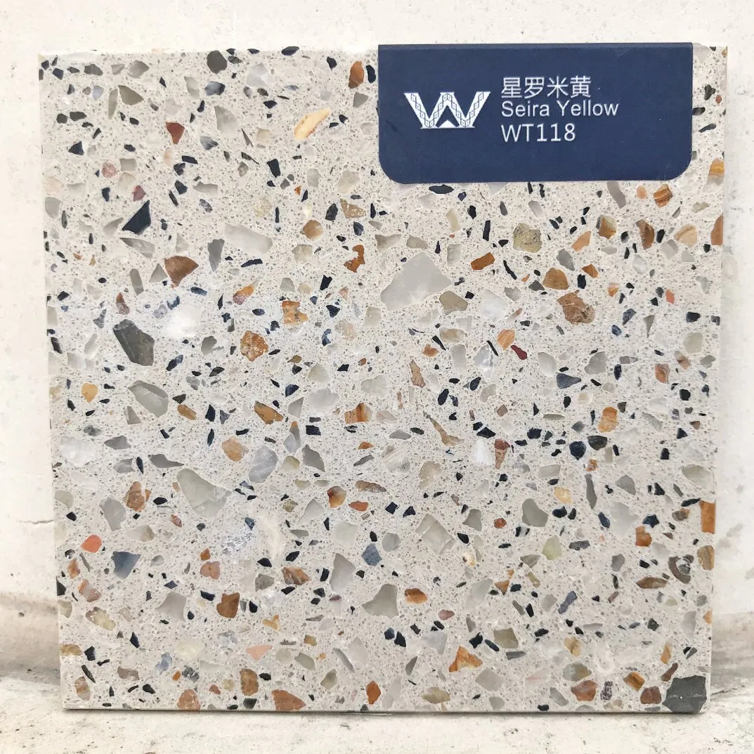 Cement Slab Light Gray Terrazzo Vanity Top for Apartment