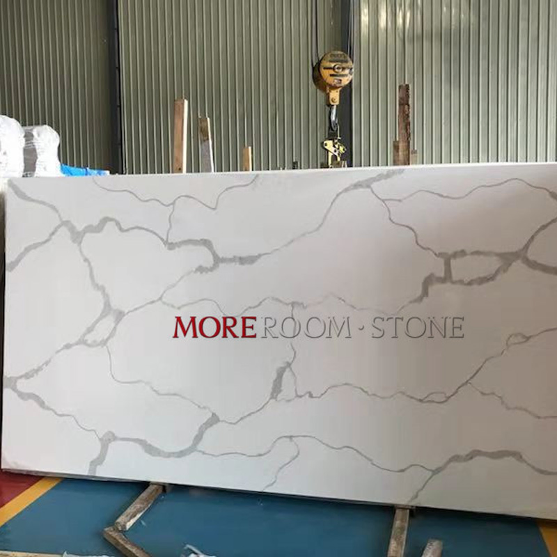 China Hot Sale Artificial Stone White Marble Quartz Stone Slab for Kitchen Countertops