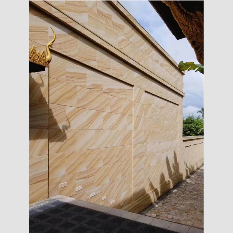 Natural Beige/White/Gold/Yellow Wooden Sandstone for Column/Decoration/Floor/Wall Outdoor Tiles