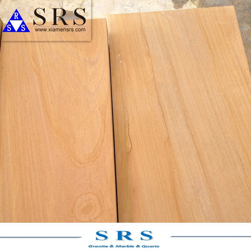 Yellow Wood Grain Sandstone for Wall Floor