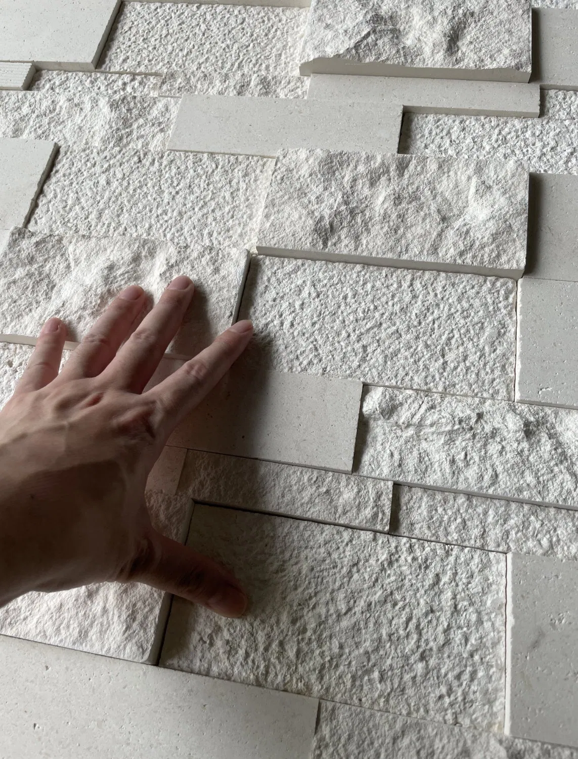 Stone veneer ledger panel honed/split/sandblasted Off White Limestone Stacked Wall Stone for interior/outdoor/exterior bathroom/kitchen/lobby wall/background