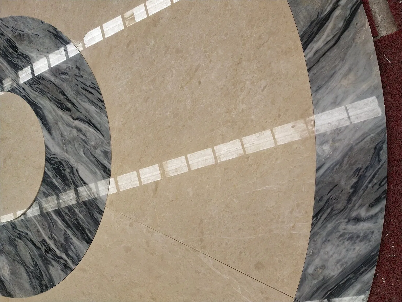 Polished Water Jet WHITE AND GREY MARBLE medallions for Interior Wall Floor decoration