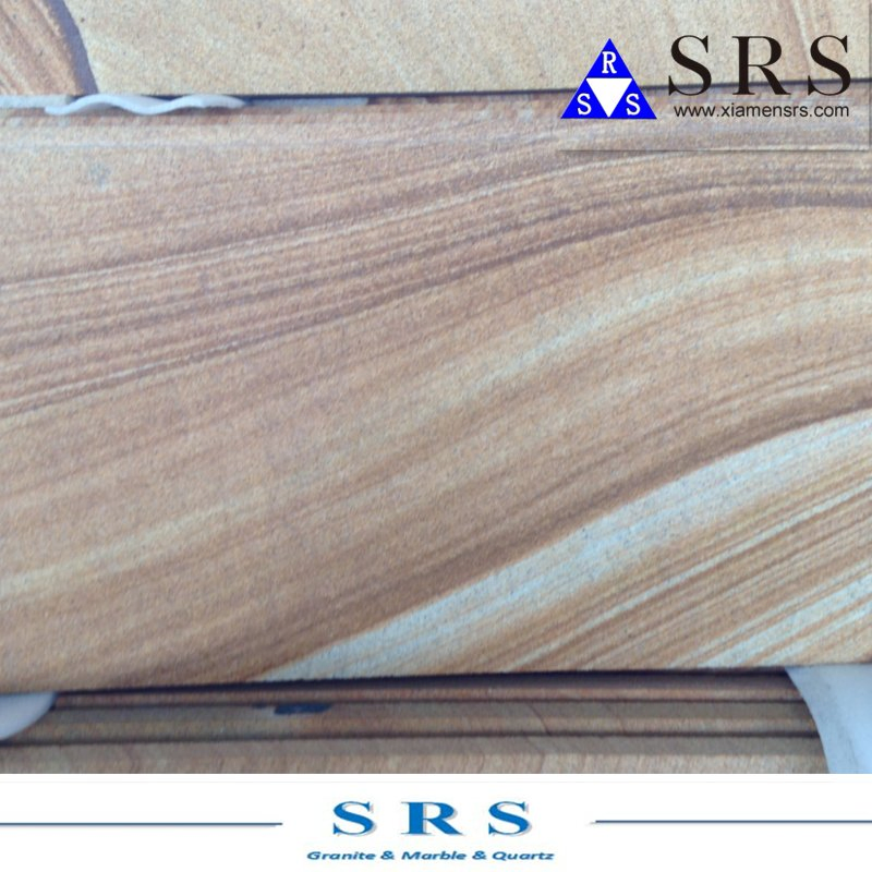 Yellow Wood Grain Sandstone for Wall Floor