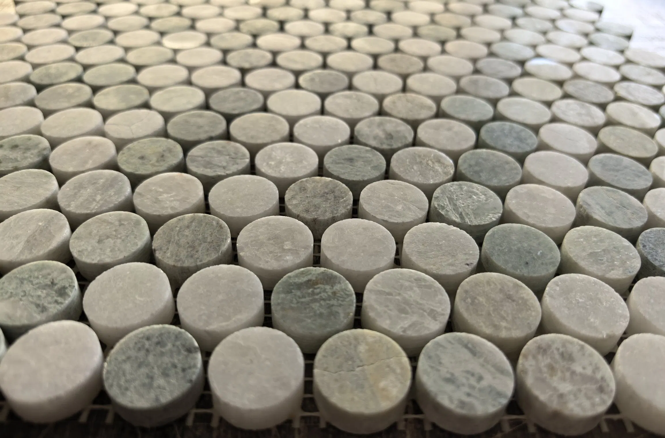 Natural stone honed Ming Green Penny Rounds Marble Mosaic for Indoor/Interior kitchen/bathroom Floor/wall/backsplash/Ceiling decoration