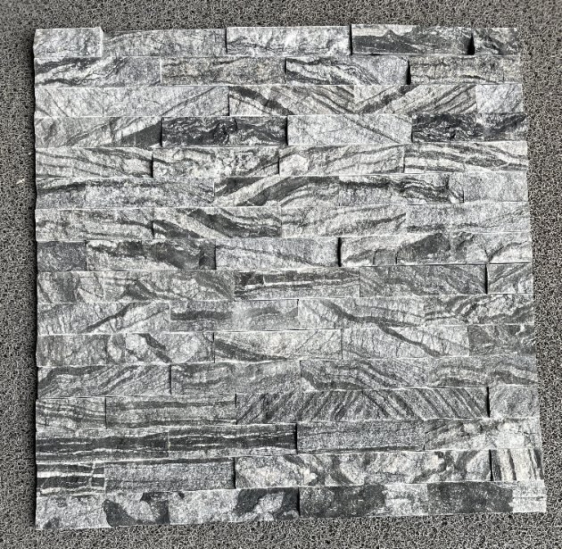 Natural stone veneer ledger panel split Black Wooden Marble Stacked Wall Stone for interior/outdoor/exterior bathroom/kitchen/lobby wall/background
