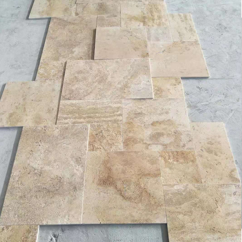 Honed Finish Natural Beige Travertine French Pattern with Good Quality