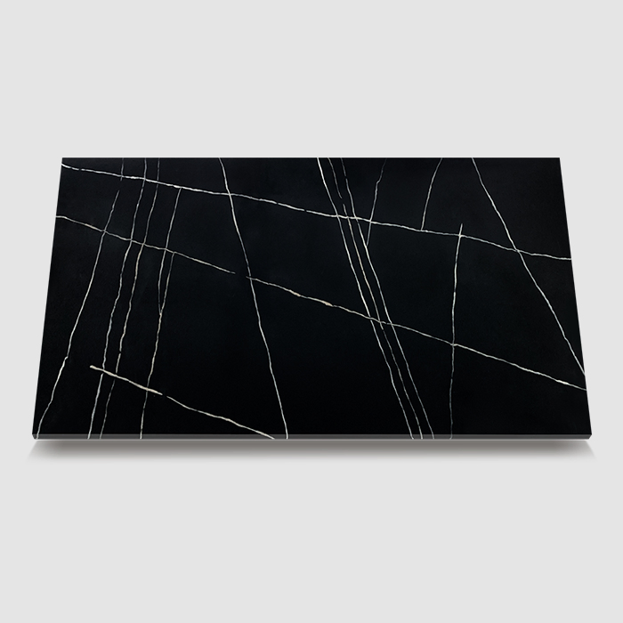 Black Artificial Quartz Stone Slab for Sale Quality Granite Design