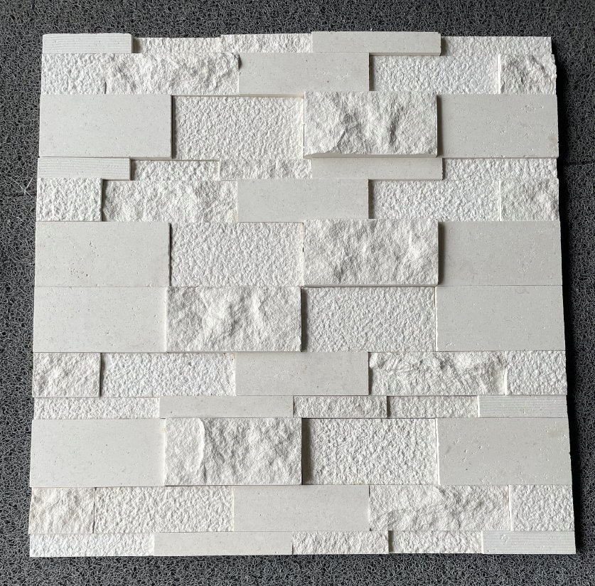 Stone veneer ledger panel honed/split/sandblasted Off White Limestone Stacked Wall Stone for interior/outdoor/exterior bathroom/kitchen/lobby wall/background