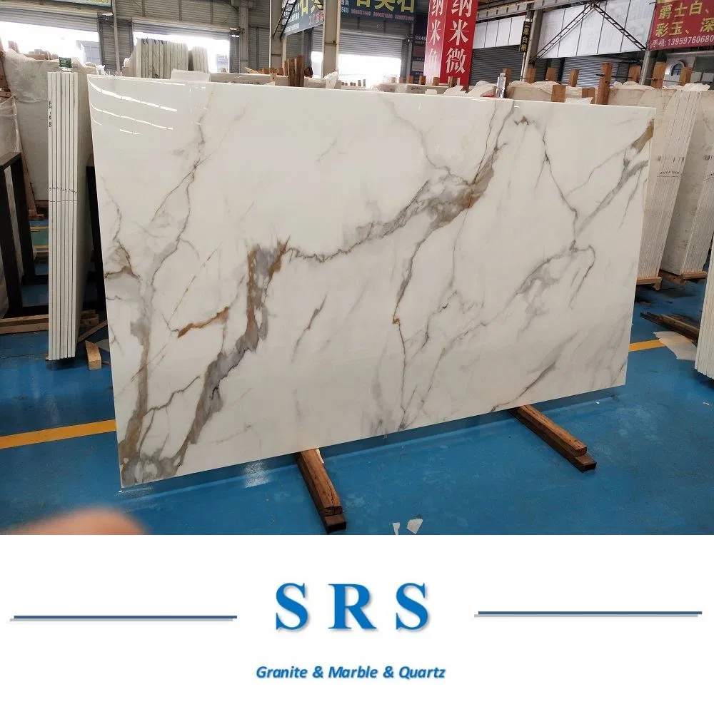 Calacatta Nano White Marble Stone /Calacatta Crystallized Glass/Nano Glass Stone