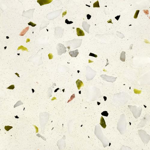 Orange Fragments Beige Artificial Terrazzo