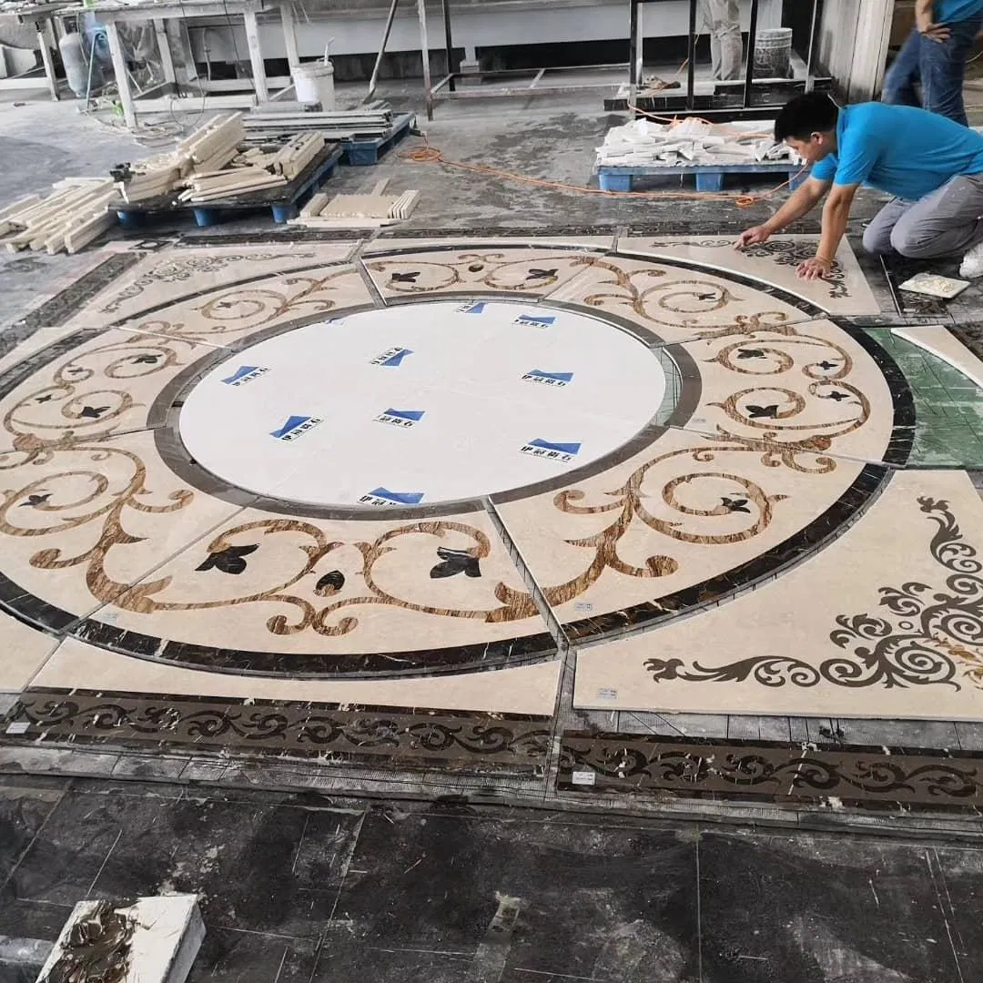 CNC Waterjet Floor Medallions Natural Marble Floor Medallion Marble Mosaic