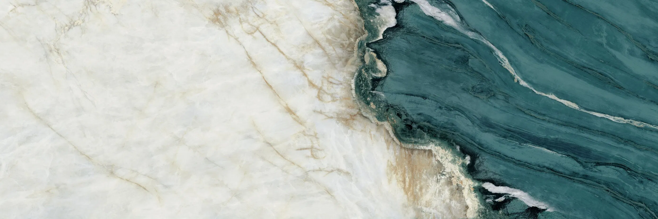 Mystical Realm of Cloud Sea 900X2700X9mm Sintered Stone Three Continuous for Living Room Wall