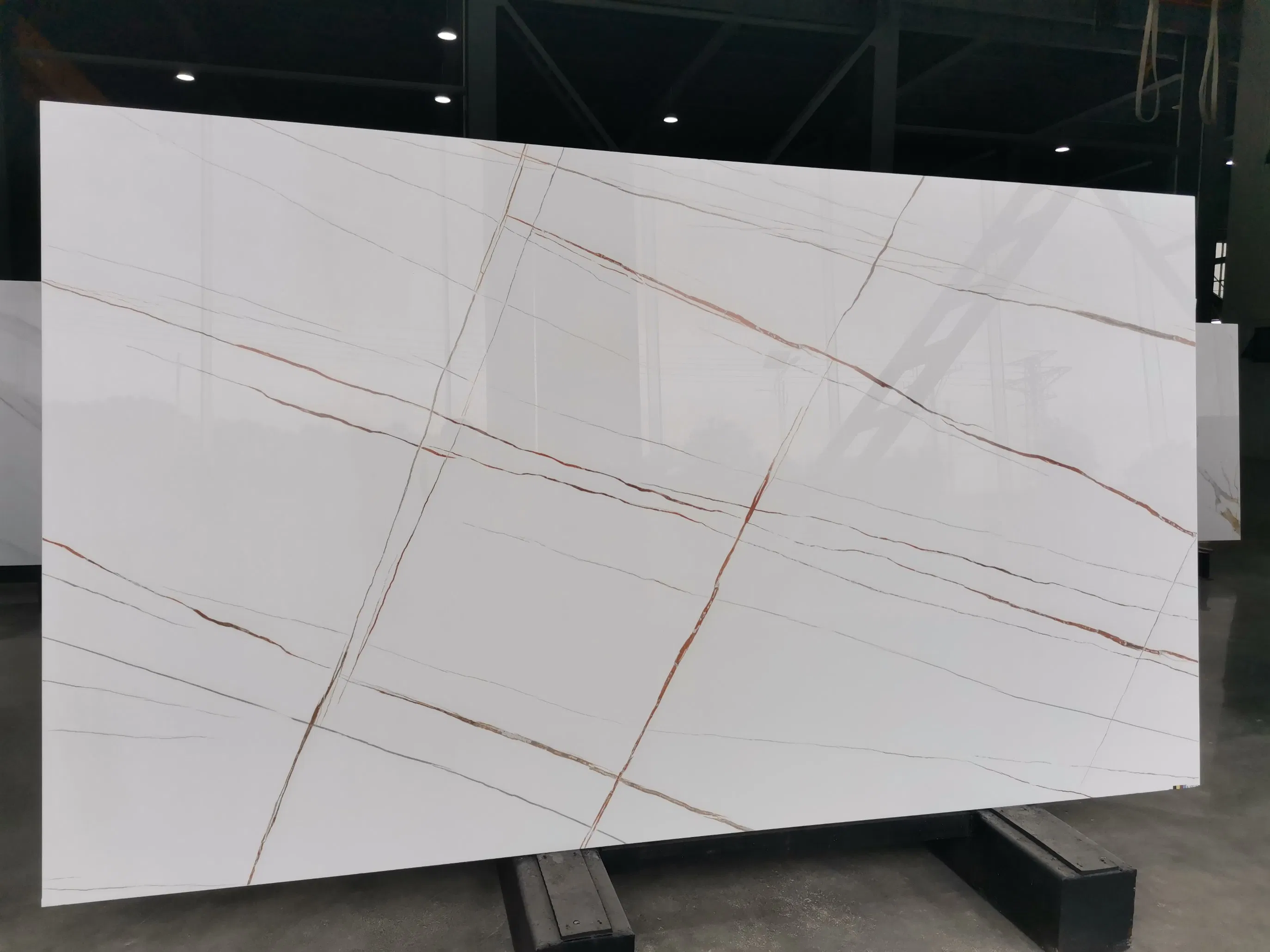 Nano Glass Crystal Stone Pure White Calacatta Veins Good Quality for Tables Countertops