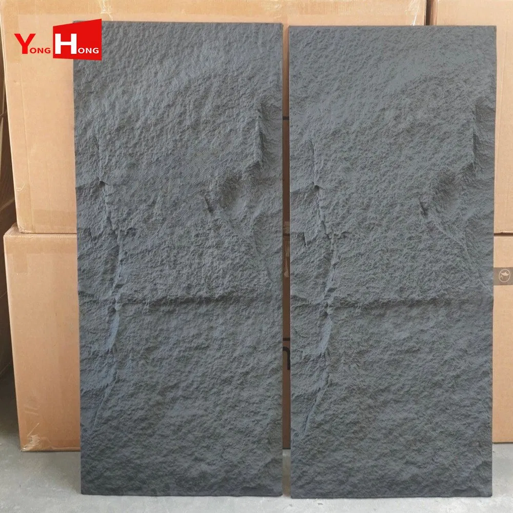 Outdoor Exterior Rusty Slate Natural Stacked Stone Veneer Wall Cladding Panels Black Terrazzo