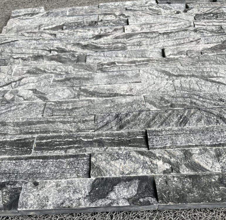 Natural stone veneer ledger panel split Black Wooden Marble Stacked Wall Stone for interior/outdoor/exterior bathroom/kitchen/lobby wall/background