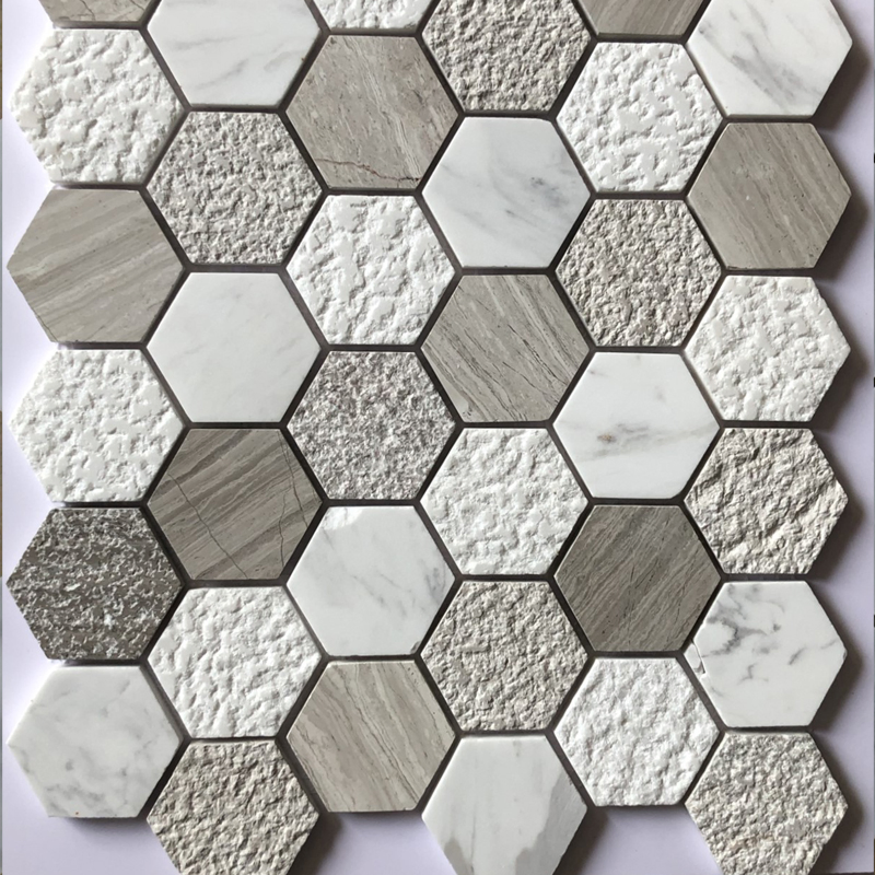 Basket Weave Design Marble Mosaic for Kitchen/Batheroom Floor/Wall Decoration