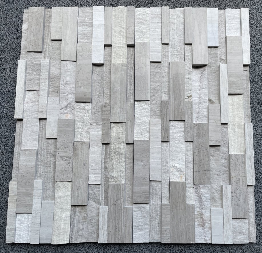 Natural stone veneer ledger panel polished/split white/grey Serpeggiante Marble Stacked Wall Stone for interior/exterior bathroom/kitchen/lobby wall/background