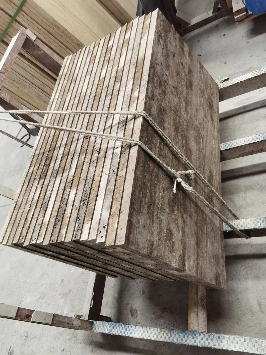 Silver Dark Grey Travertine Slab