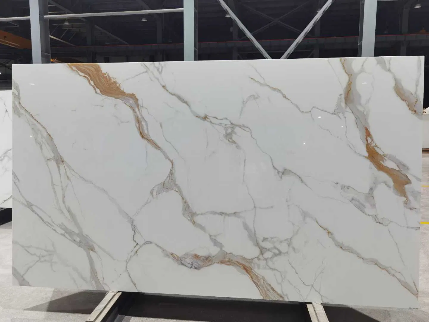 Nano Glass Stone Calacatta Series 012 for Decoration Interior Design Flooring Wall Cladding Countertop