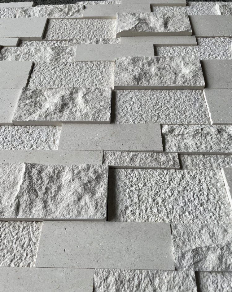 Stone veneer ledger panel honed/split/sandblasted Off White Limestone Stacked Wall Stone for interior/outdoor/exterior bathroom/kitchen/lobby wall/background