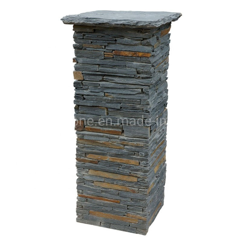 Stone Column Mail Post Entrance Stacked