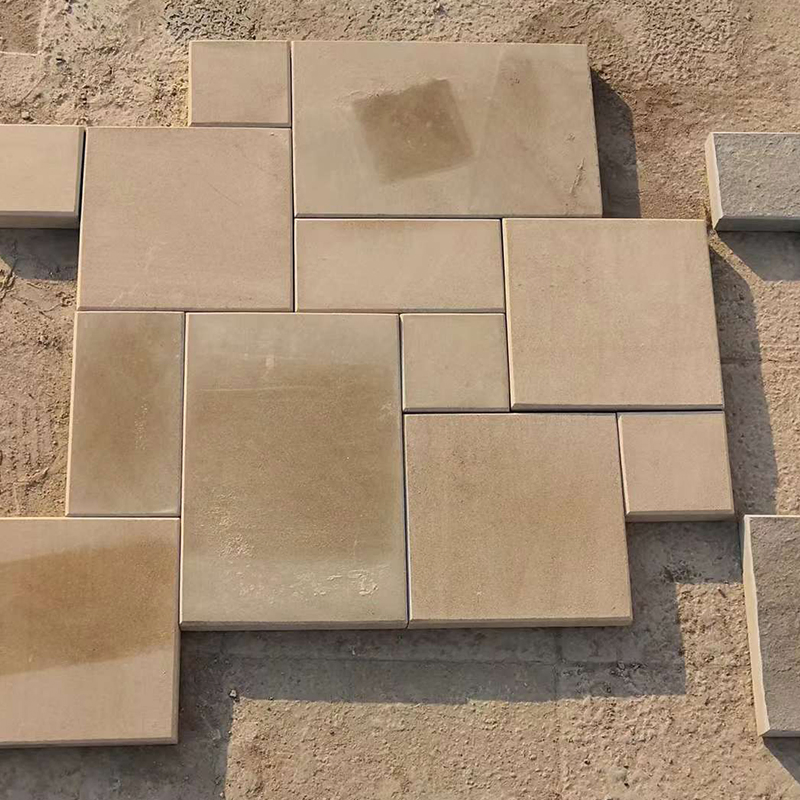 Natural Honed Yellow/Beige Wooden Grain/Grain Outdoor Paving Stone Sandstone for Flagstone/Tiles Landscaping