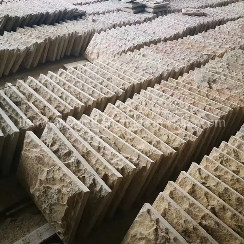 Yellow Wooden Sandstone Mushroom with Natural Split Surface