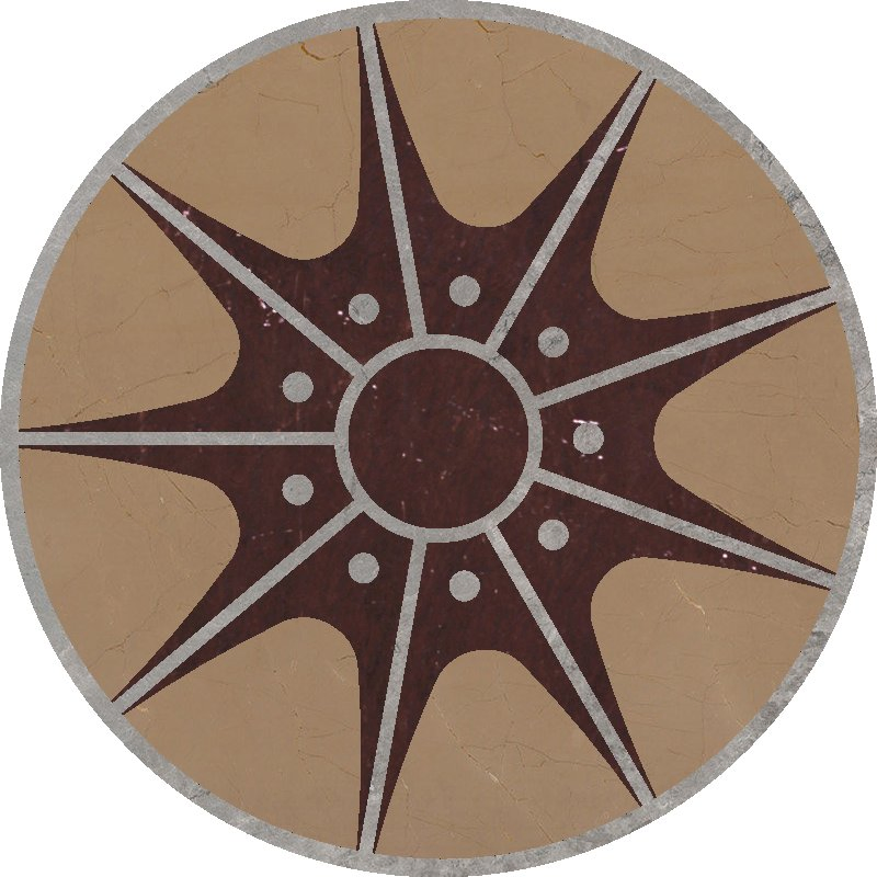 Water Jet Patterns Yellow brown blue Red White Black beige gold Grey Marble Floor Medallion for Interior/indoor decoration
