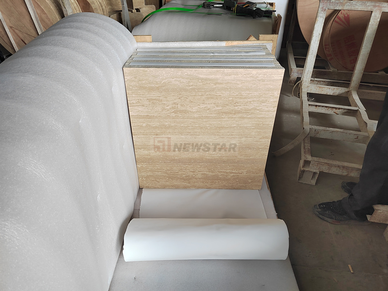 Manufacture Natural Stone Beige Travertine Marble Slab Customized Table Outdoor Matte Marble