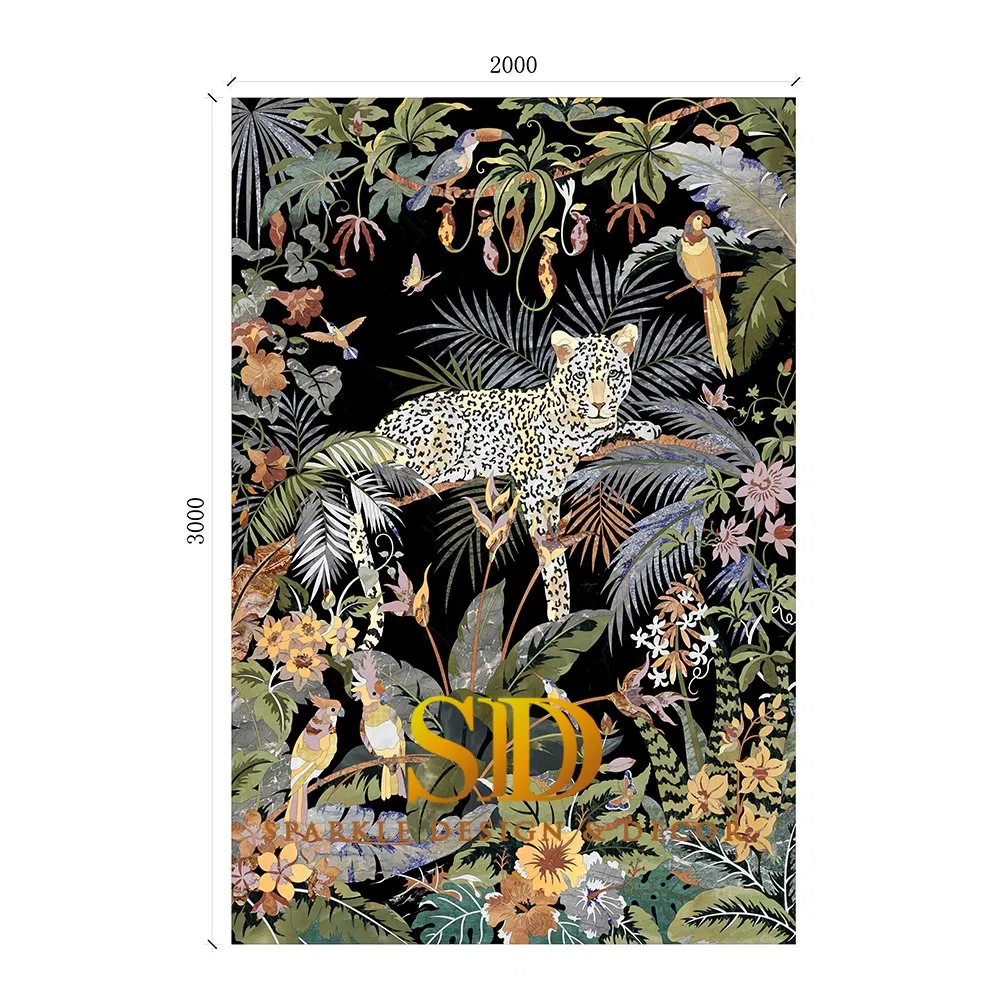 Luxurious Translucent Water Jet Marble Onyx Medallion for Wall Decoration