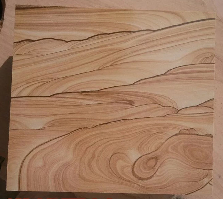 Supply of High-Quality Yellow Wooden Vien Sandstone Slab for Villa Wall Tile
