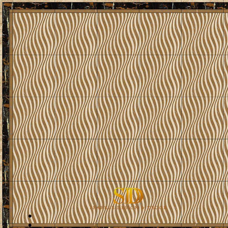 Modern Simple Geometric Style Waterjet Marble Inlay Tiles Marble Medallion for Wall and Floor Decoration