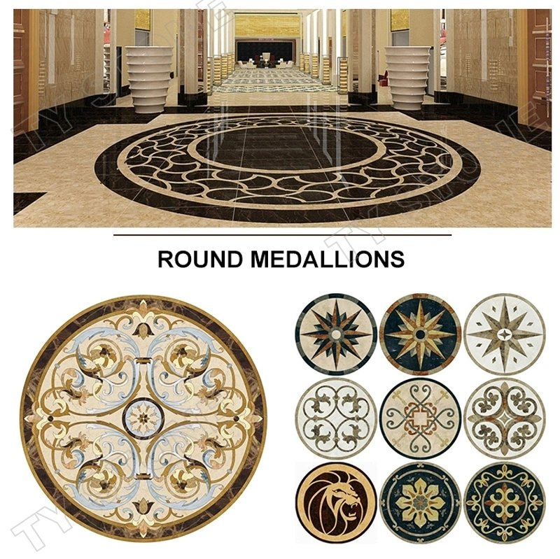 Marble Stone Floor Waterjet Pattern Medallion Mosaic Tiles for Home Hotel Decoration