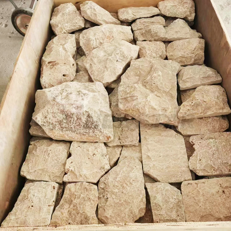 Natural Stone Wall Tile Split Limestone Travertine Crazy Paving Irregular Travertine Cladding