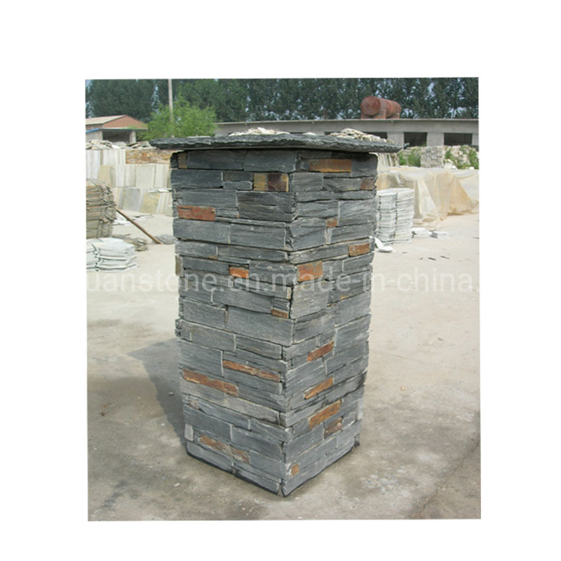 Stone Column Mail Post Entrance Stacked