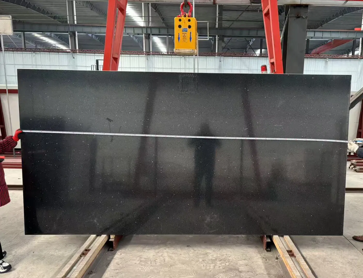 Artificial Quartz Slabs Galaxy Black Quartz Star Black Quartz Stone Black Chispas