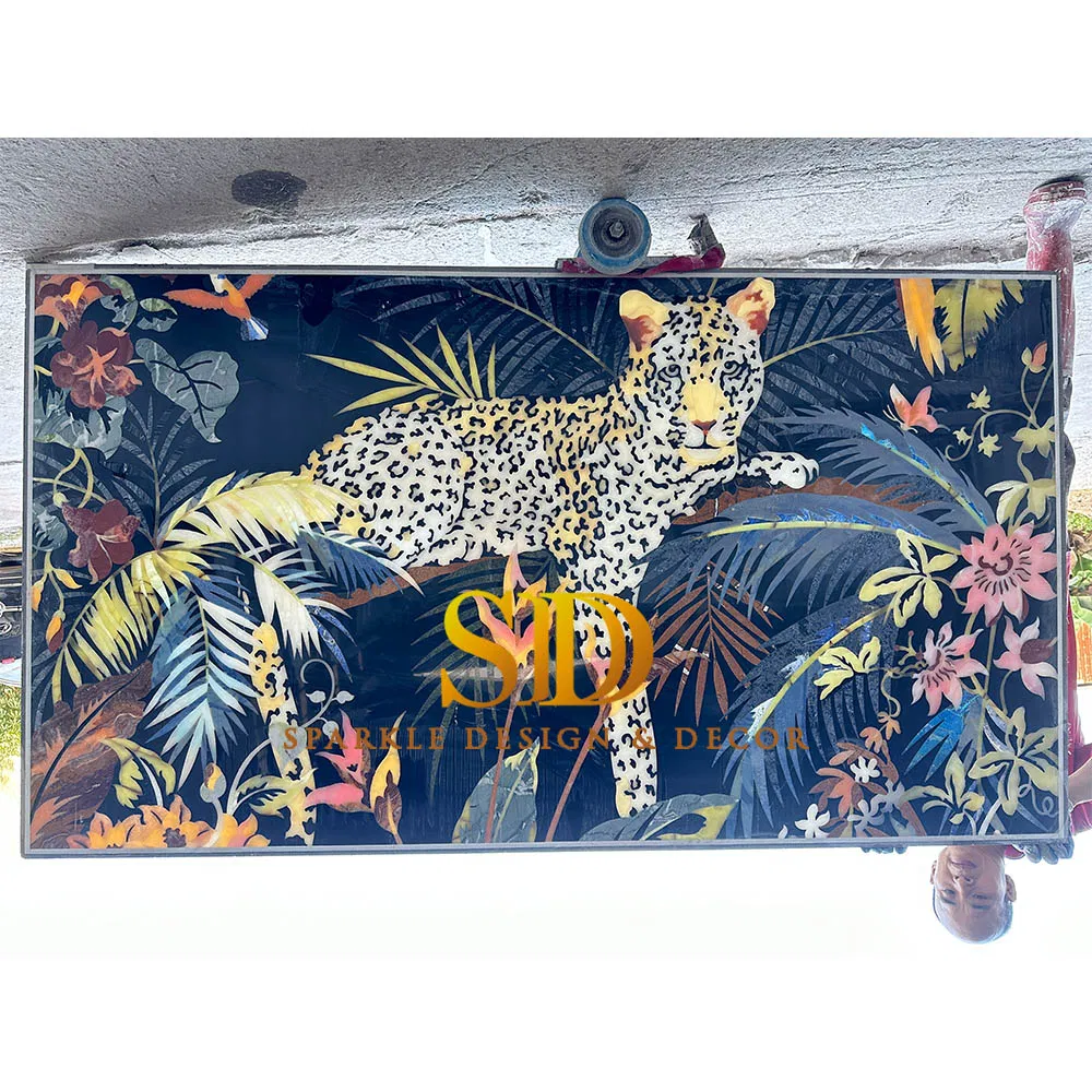 Luxurious Translucent Water Jet Marble Onyx Medallion for Wall Decoration