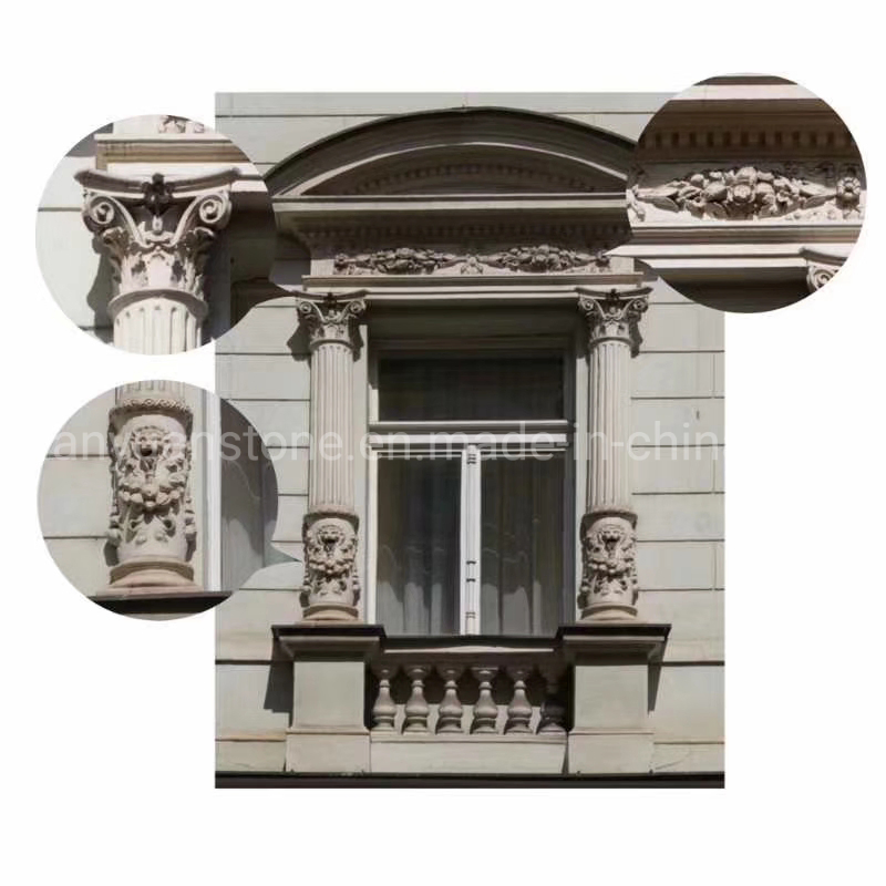 Surround Beige Sandstone Door Frame for Residence Decoration