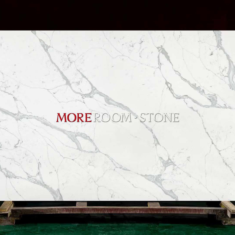 China Hot Sale Artificial Stone White Marble Quartz Stone Slab for Kitchen Countertops