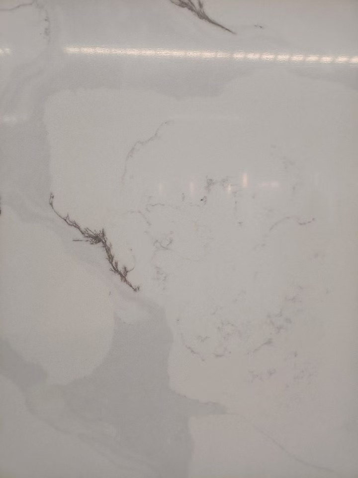 Artificial Marble Calacatta White Construction Material Quartz Customized Size Black White for Countertop and Big Slabs