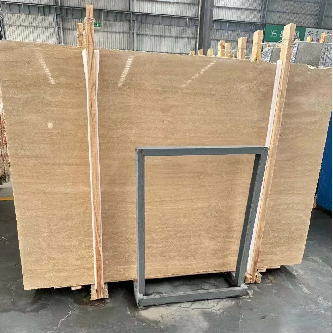 Natural Stone Marble Imported Beige Travertine Decoration Material for Wall Cladding