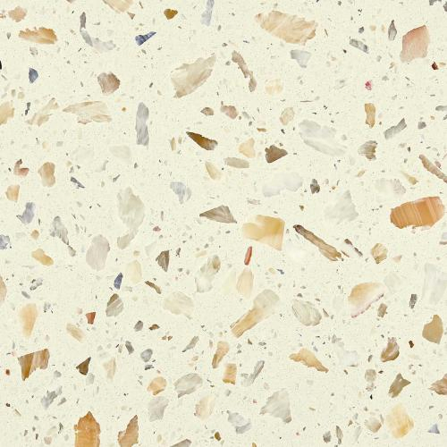Orange Fragments Beige Artificial Terrazzo