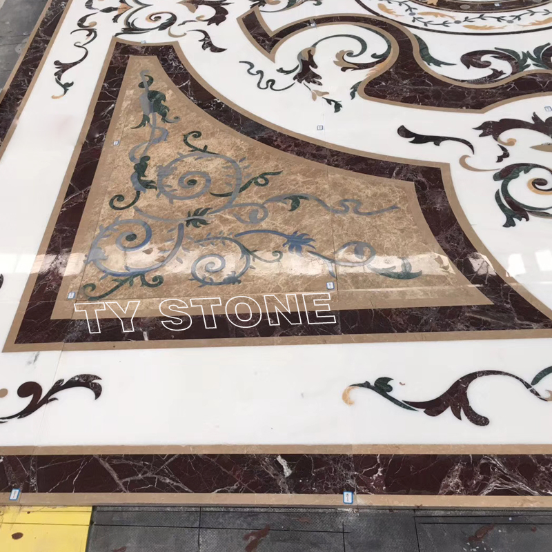 Marble Stone Waterjet Medallion for Hotel Flooring Decoration