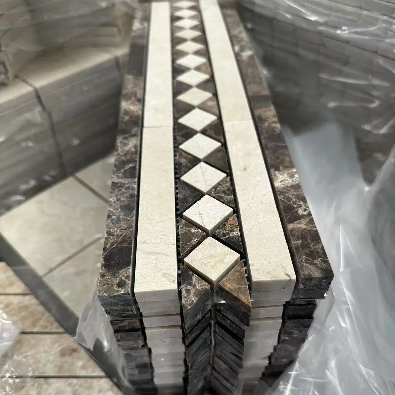 Nature Marble Mosaic Border Skirting Tile