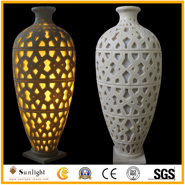 Best Price Sandstone Flower Vase LED Light Decoraton