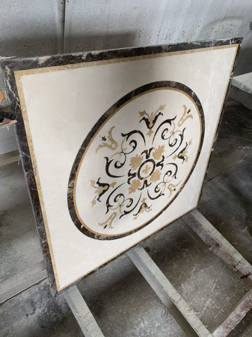 Water Jet Marble Medallion for Wall and Flooring Decoration