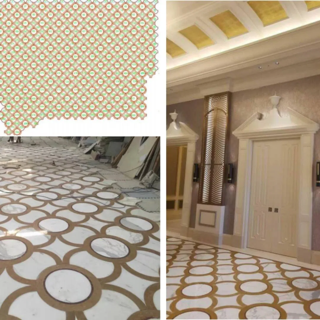 CNC Waterjet Floor Medallions Natural Marble Floor Medallion Marble Mosaic